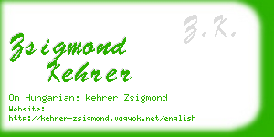 zsigmond kehrer business card